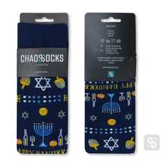 Chaossocks - Happy Hanukkah Navy